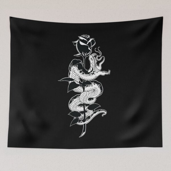 Item preview, Snake and Rose White Variant Tattoo design designed and sold by SevenRelics.