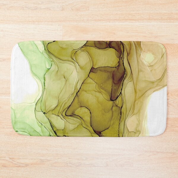 Item preview, Brown and Light Green Abstract 22 Alcohol Ink Painting by Herzart designed and sold by herzart.