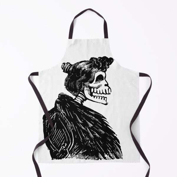 Item preview, Profile of a female skeleton with a fur vest designed and sold by zoodele.
