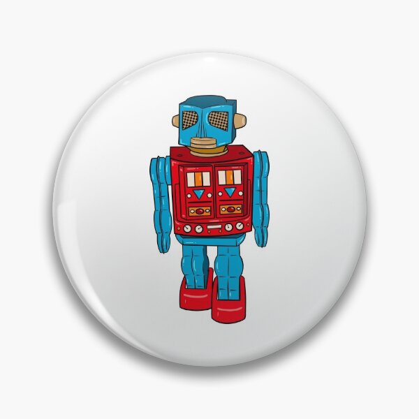 Item preview, BLUE RED VINTAGE ROBOT  designed and sold by ArtPrintFactory.