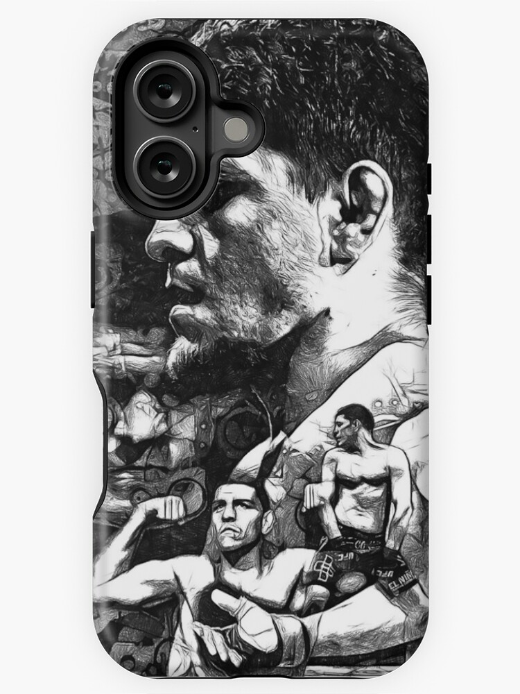 Thumbnail 1 of 4, iPhone Case, Nick Diaz Black and White Drawing designed and sold by SavageRootsMMA.