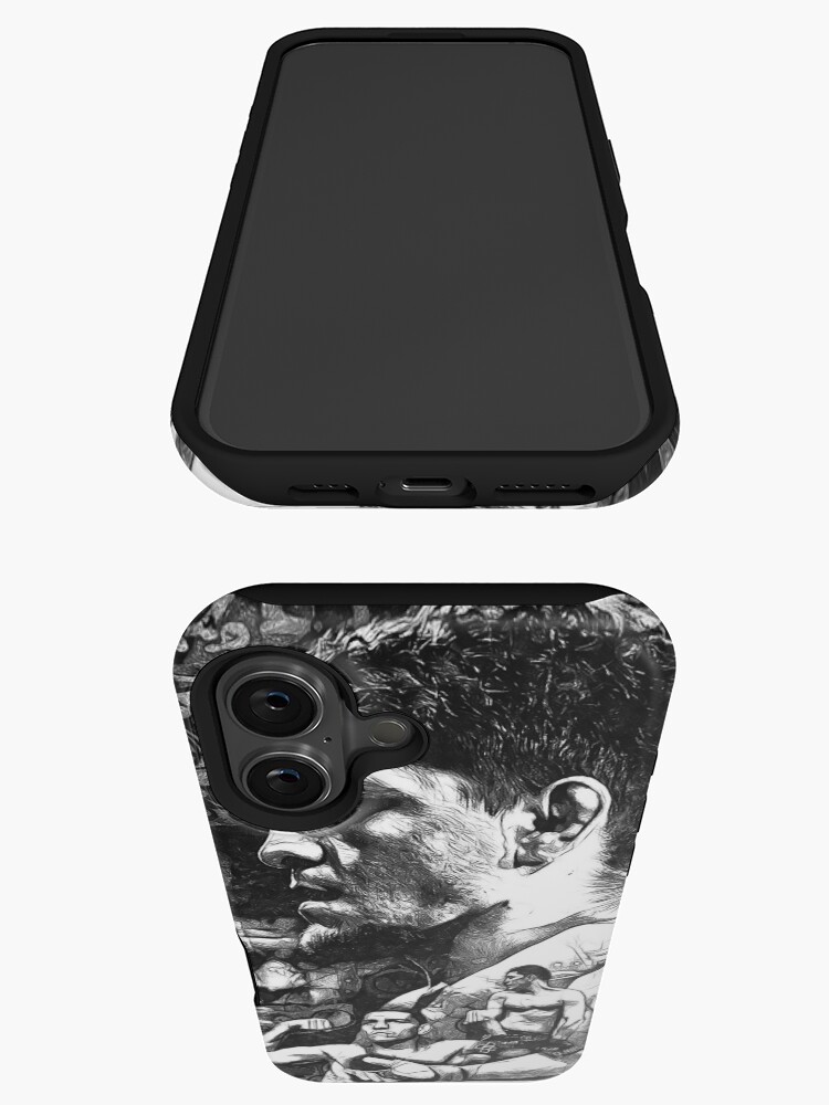 Thumbnail 3 of 4, iPhone Case, Nick Diaz Black and White Drawing designed and sold by SavageRootsMMA.