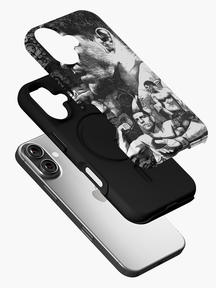Thumbnail 2 of 4, iPhone Case, Nick Diaz Black and White Drawing designed and sold by SavageRootsMMA.
