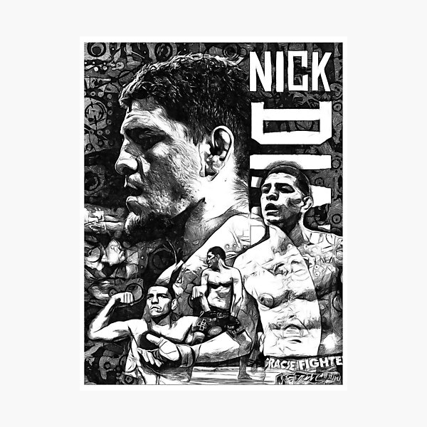 Item preview, Nick Diaz Dibujo en blanco y negro designed and sold by SavageRootsMMA.
