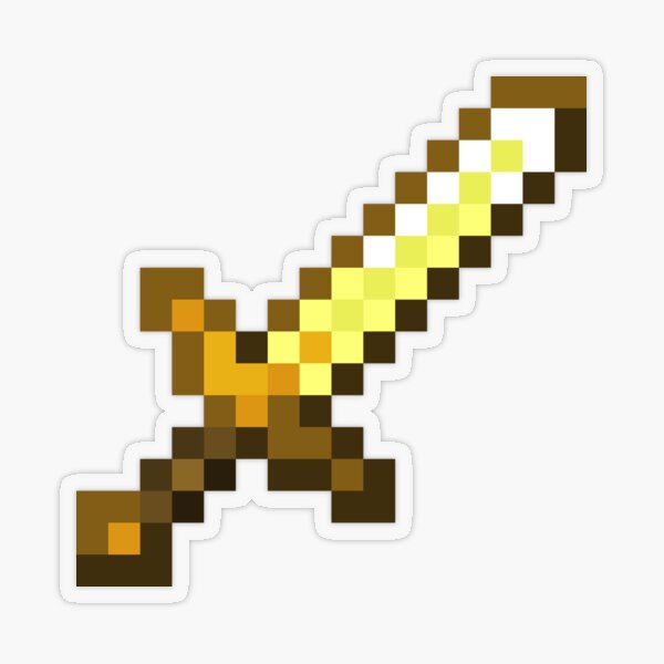 Minecraft Gold Sword Transparent Sticker
