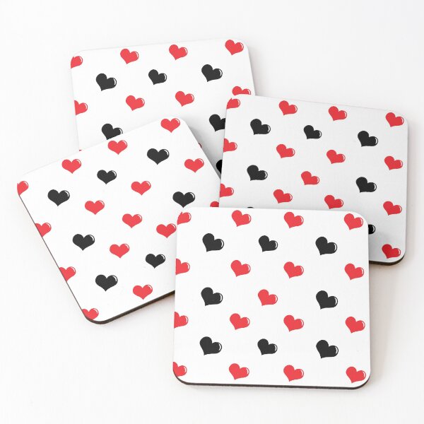 Item preview, Red n Black Valentines Hearts Seamless Pattern Print designed and sold by ClaudiaFlores.