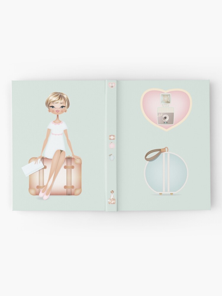 Alternate view of World traveler, retro explorer adventure air miles Hardcover Journal