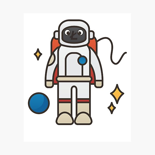 Artikel-Vorschau von Litecoin Gesicht LTC Astronaut Mond Kryptowährung Lustige HODL, designt und verkauft von trendo.