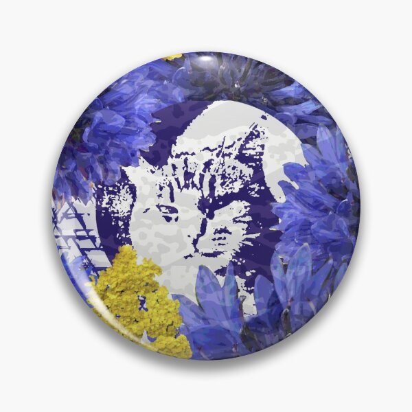 Item preview, Fierce Cat and Flowers Collage Pattern  designed and sold by Michelebuttons.
