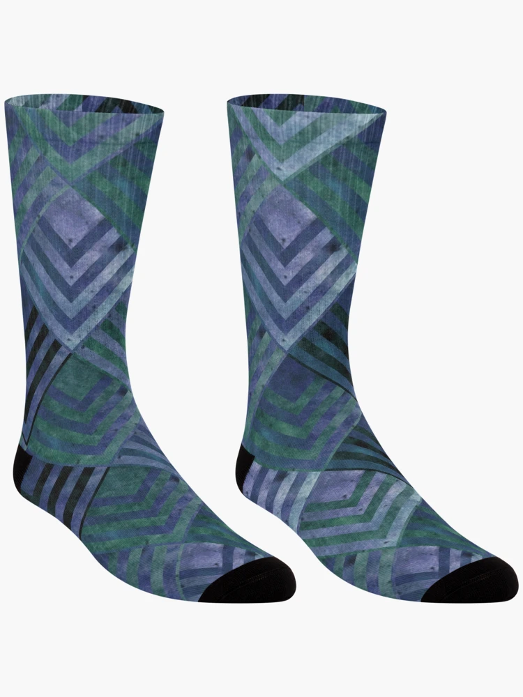 Thumbnail 3 of 5, Socks, Abstract Blue Diamond Pattern designed and sold by DifferentCreate.