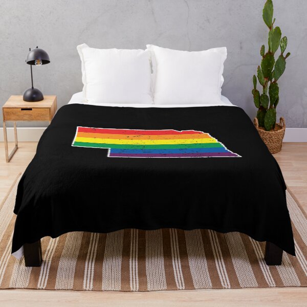 Item preview, Nebraska Gay Pride Flag - Distressed designed and sold by UBUCO.