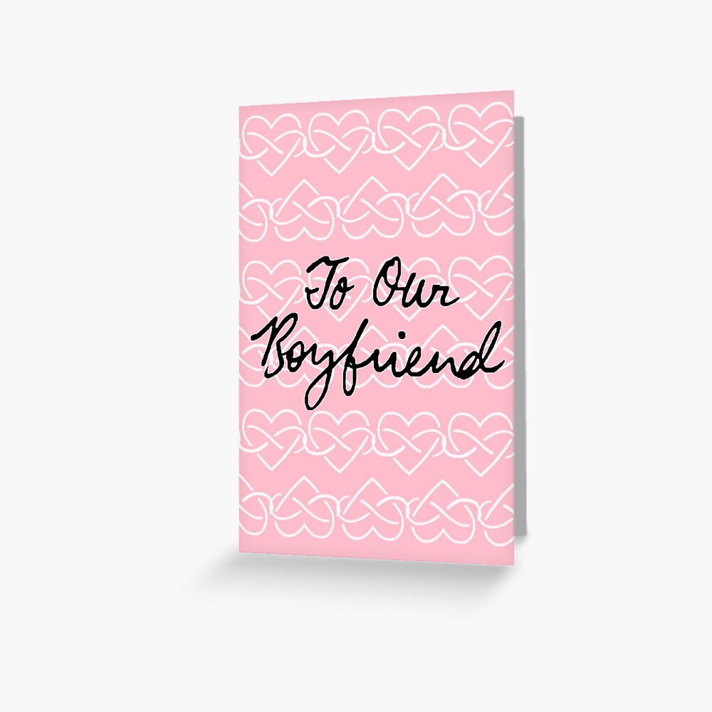 To Our Boyfriend Pink Infinity Hearts Greeting Card