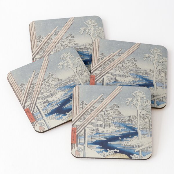 Item preview, Fukagawa Lumberyards in Snow Vintage Ukiyo-e Japanese Art designed and sold by VintageArchive.