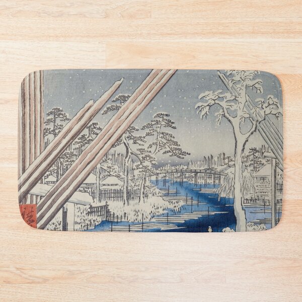 Item preview, Fukagawa Lumberyards in Snow Vintage Ukiyo-e Japanese Art designed and sold by VintageArchive.