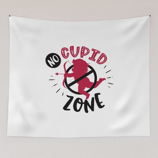 Item preview, No Cupid Zone Funny Anti-Valentine's Day Quote designed and sold by Briekel.