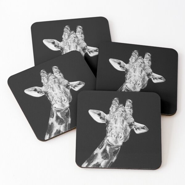 Item preview, Giraffe Black and White Artwork designed and sold by MHScratchboard.