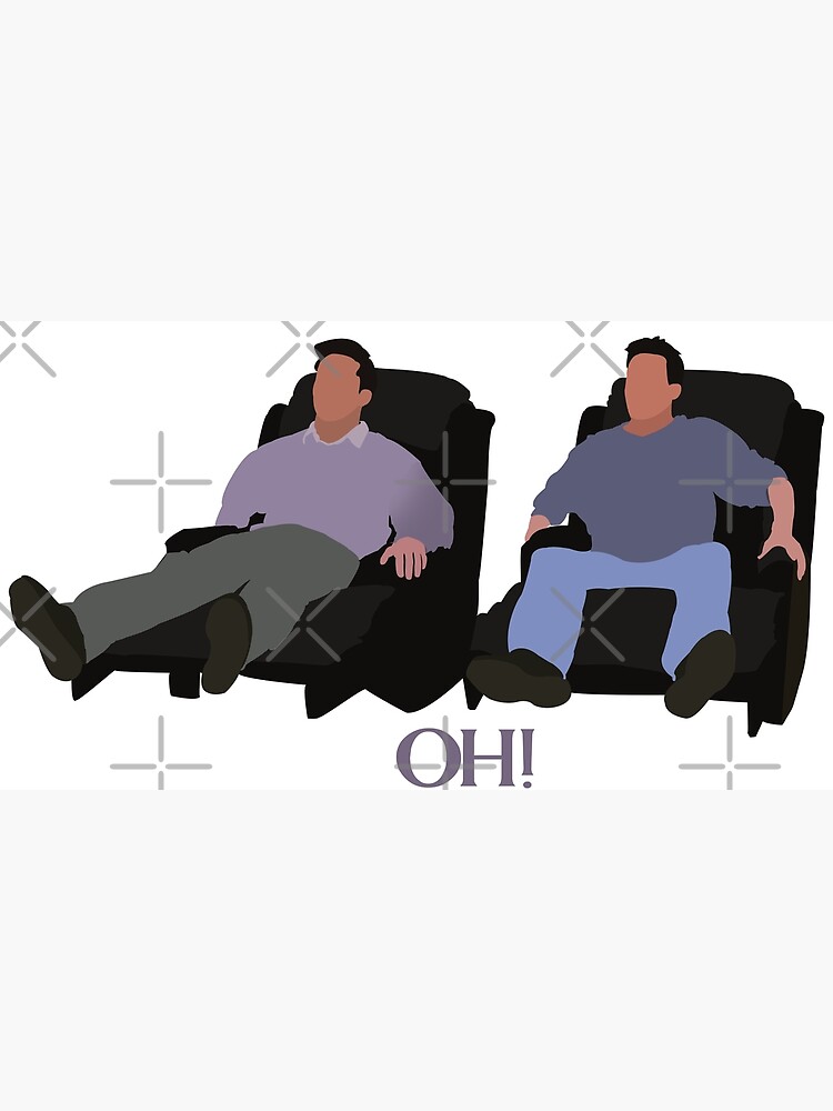 "Joey and chandler on big chairs" Poster for Sale by moviesloverr9