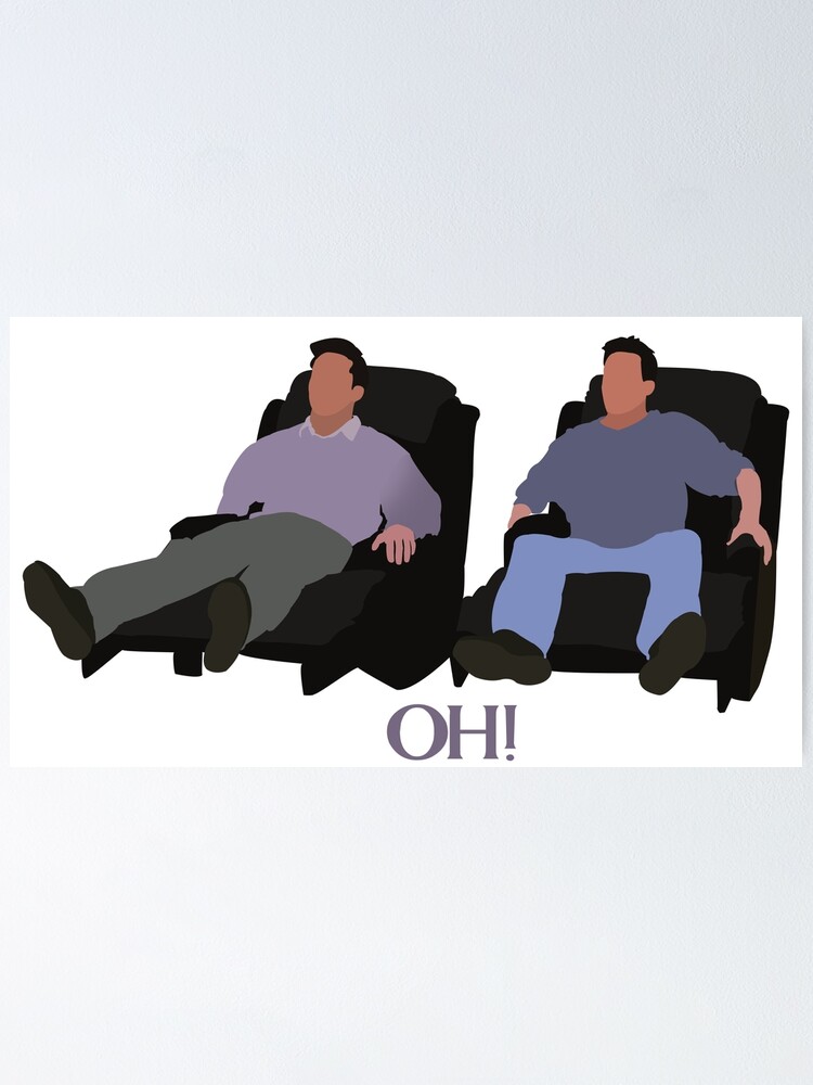 "Joey and chandler on big chairs" Poster for Sale by moviesloverr9