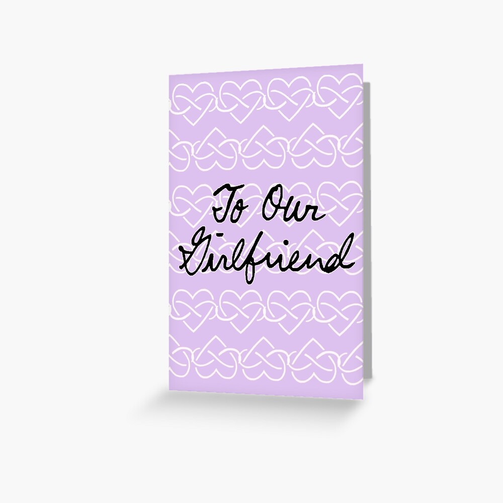 To Our Girlfriend Purple Infinity Hearts Greeting Card