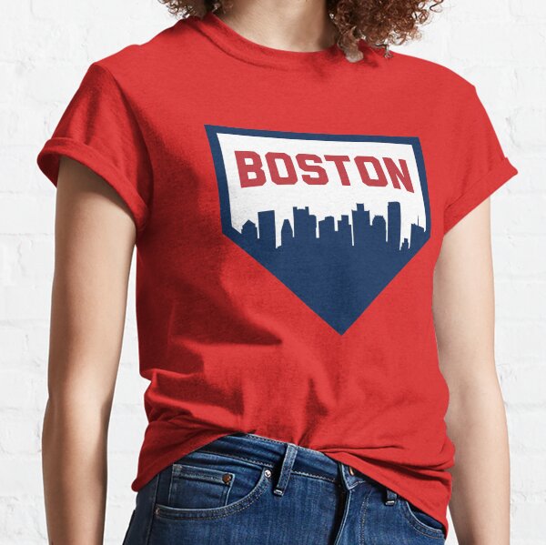 Vintage Boston Skyline Baseball Throwback For Red Game Day Shirt