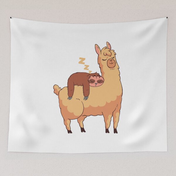 Item preview, Baby sloth sleeping on Mama llama  designed and sold by samer11.