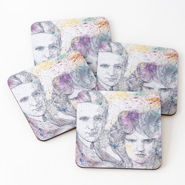 Item preview, F. SCOTT and ZELDA FITZGERALD watercolor and pencil portrait designed and sold by lautir.