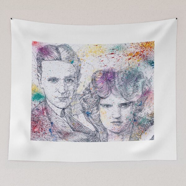 Item preview, F. SCOTT and ZELDA FITZGERALD watercolor and pencil portrait designed and sold by lautir.