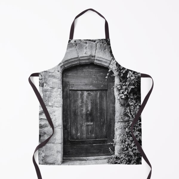 Item preview, Black and white photo of a secret mysterious old door overgrown with ivy in France designed and sold by Diana van Neck.