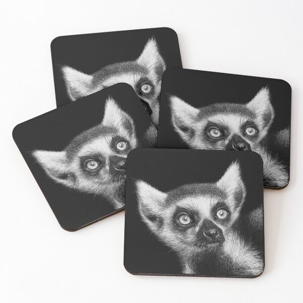 Item preview, Ring-tailed Lemur Black and White Artwork designed and sold by MHScratchboard.