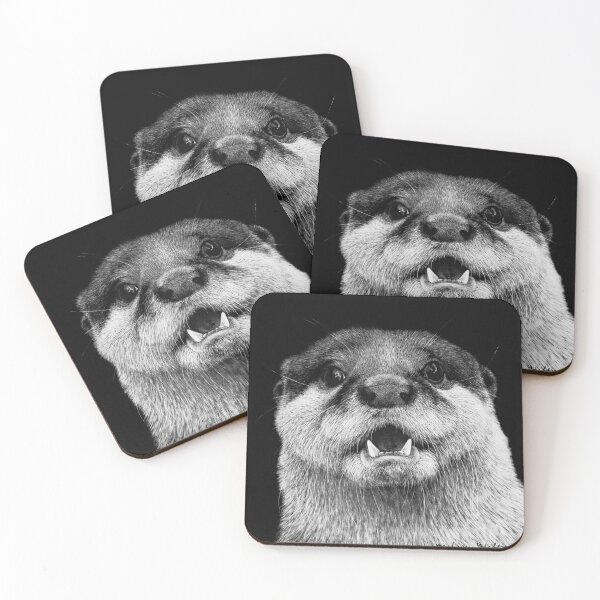 Item preview, Otter Black and White Artwork designed and sold by MHScratchboard.