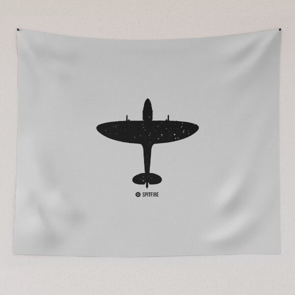 Item preview, RAF Spitfire Top View Silhouette Dark designed and sold by artbyedo.