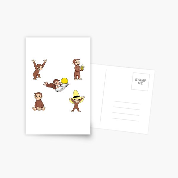 Aperçu de l'œuvre Pack dessin animé George le singe curieux pour enfants créée et vendue par portrait4you.