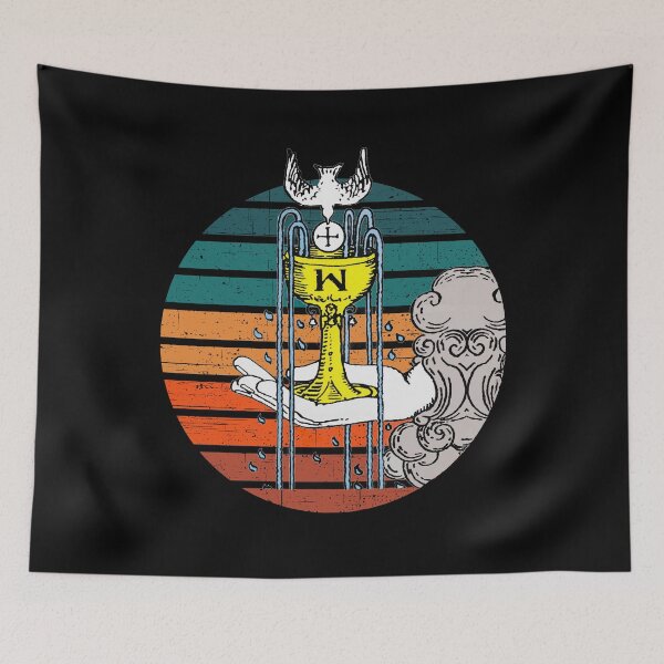Item preview, Retro Tarot Ace of Cups Sunset designed and sold by JustincredibleT.