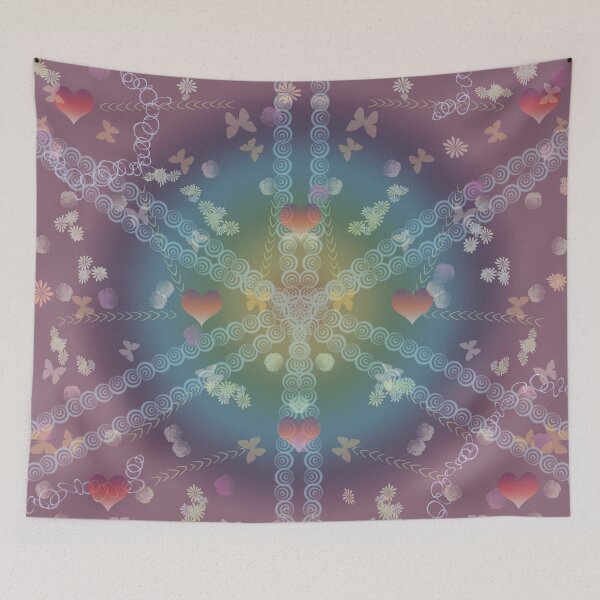 Item preview, Flowers, butterflies and hearts print. Zen designed and sold by Zoraida Olvera.