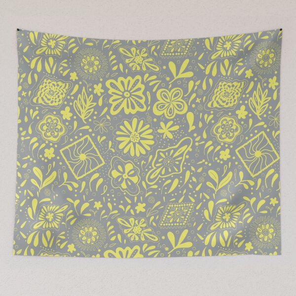 Item preview,  Gray and Yellow Doodle Art Design designed and sold by NancyMerkle.