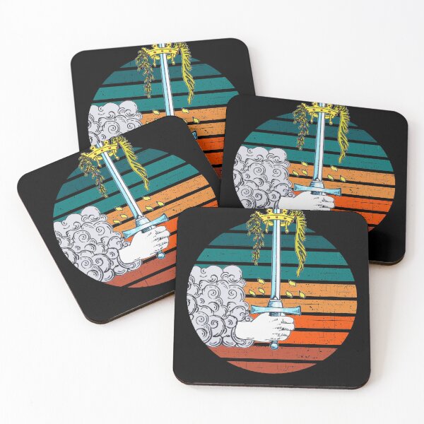 Item preview, Retro Tarot Ace of Swords Sunset designed and sold by JustincredibleT.