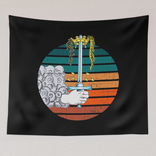 Item preview, Retro Tarot Ace of Swords Sunset designed and sold by JustincredibleT.