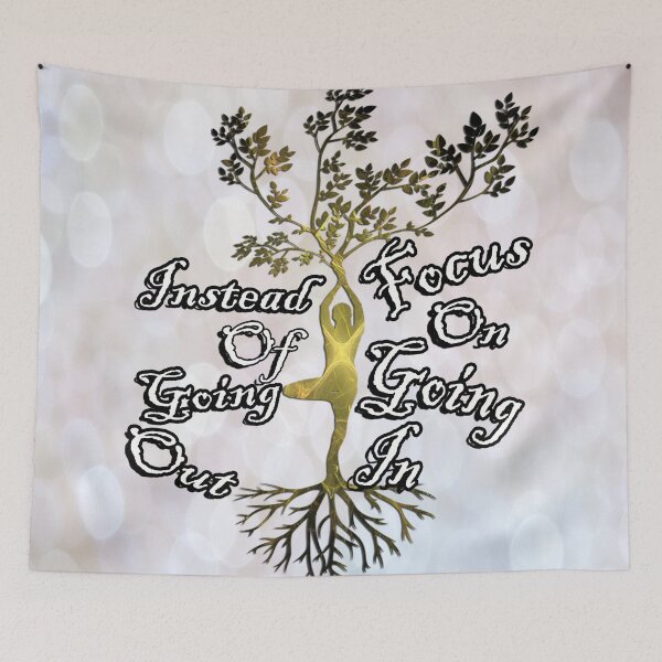 Item preview, Inspirational Quote: Instead of Going Out, Focus on Going In, Yoga Pose Graphic Motivational designed and sold by Cute & Sassy Custom Gifting Boutiques.