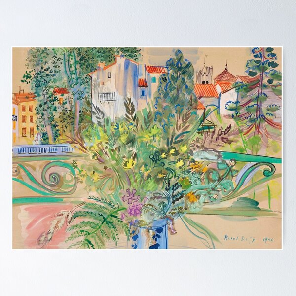 Aperçu de l'œuvre Raoul Dufy Bouquet de Mimosas Devant la Fenêtre à Céret créée et vendue par emidye20.