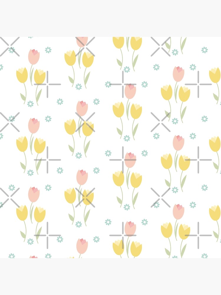 Thumbnail 3 of 3, Throw Pillow, A simple pattern with pink and yellow tulips. designed and sold by Victoria Riabov.