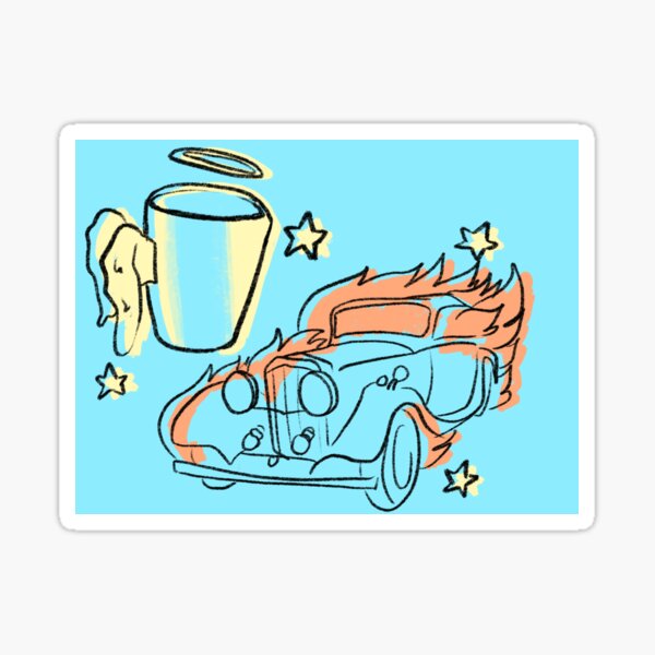 Angel mug and Bentley pattern Sticker