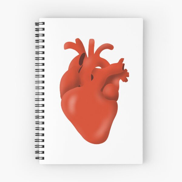 Item preview, Digital hand drawn flat illustration of human heart designed and sold by FuzzyLogicKate.