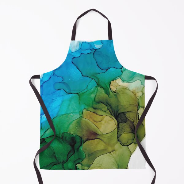 Item preview, Modern Brown Green and Turquoise Abstract 2.2 Alcohol Ink Painting by Herzart designed and sold by herzart.