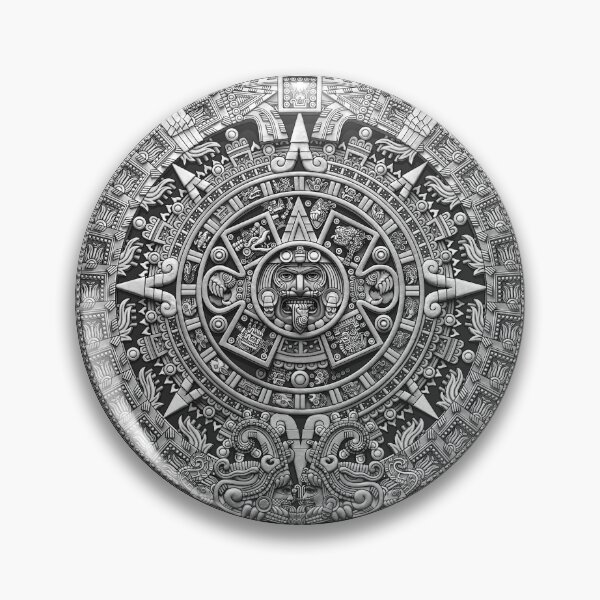 Item preview, Aztec Calendar Sun Stone - Greyscale designed and sold by Ninjangulo.