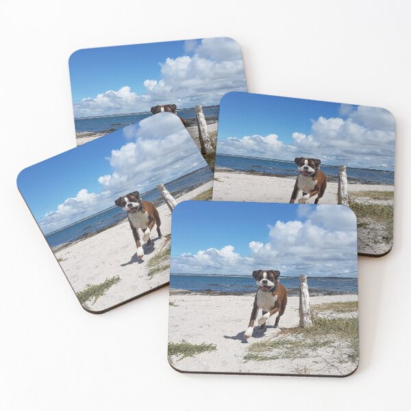 Item preview, Boxer dog by the sea on the beach or just a happy dog designed and sold by Dee-Dee1.