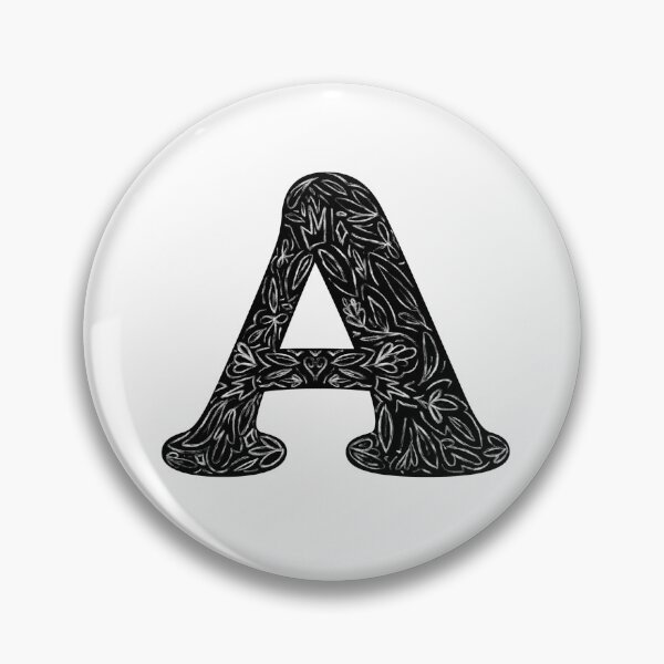 Item preview, A Initial / Monogram in Black Floral designed and sold by MessyBestie.
