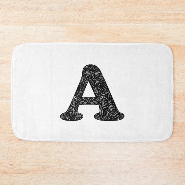 Item preview, A Initial / Monogram in Black Floral designed and sold by MessyBestie.