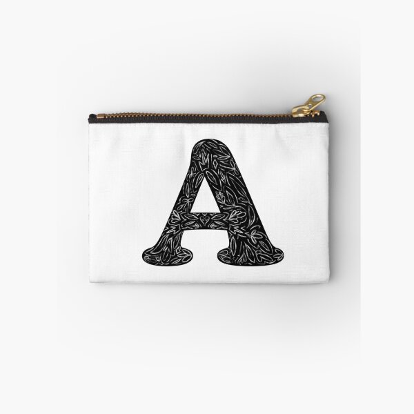 Item preview, A Initial / Monogram in Black Floral designed and sold by MessyBestie.