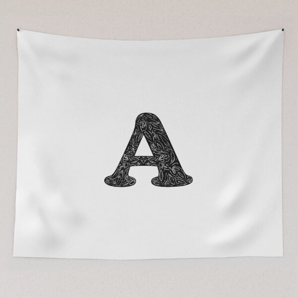 Item preview, A Initial / Monogram in Black Floral designed and sold by MessyBestie.