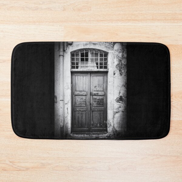Item preview, Photo of an old wooden door on the island of Crete, Greece in black and white designed and sold by Diana van Neck.